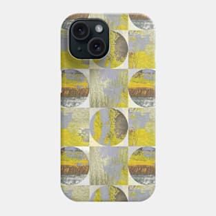 Geometric rusty wall yellow gray Phone Case