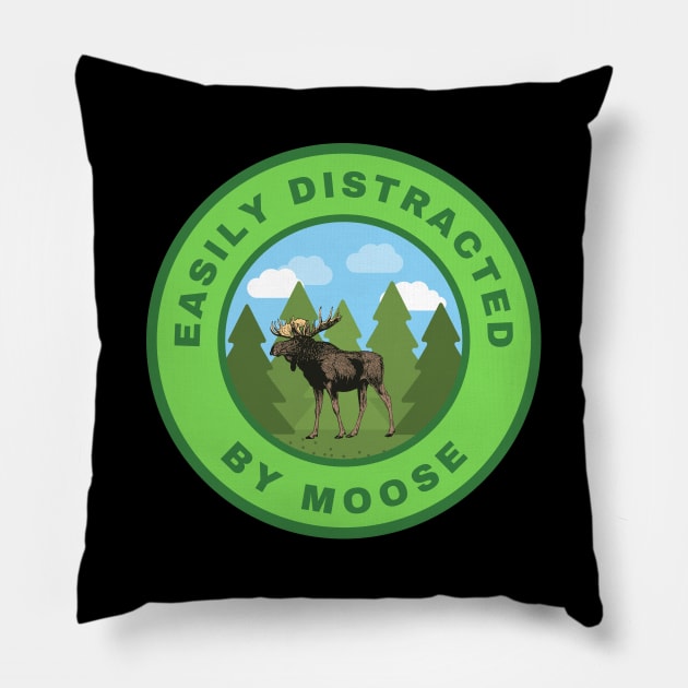 Easily distracted by Moose Pillow by InspiredCreative