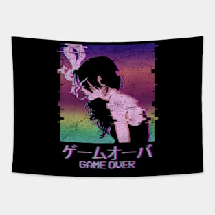 game over Vaporwave anime Tapestry