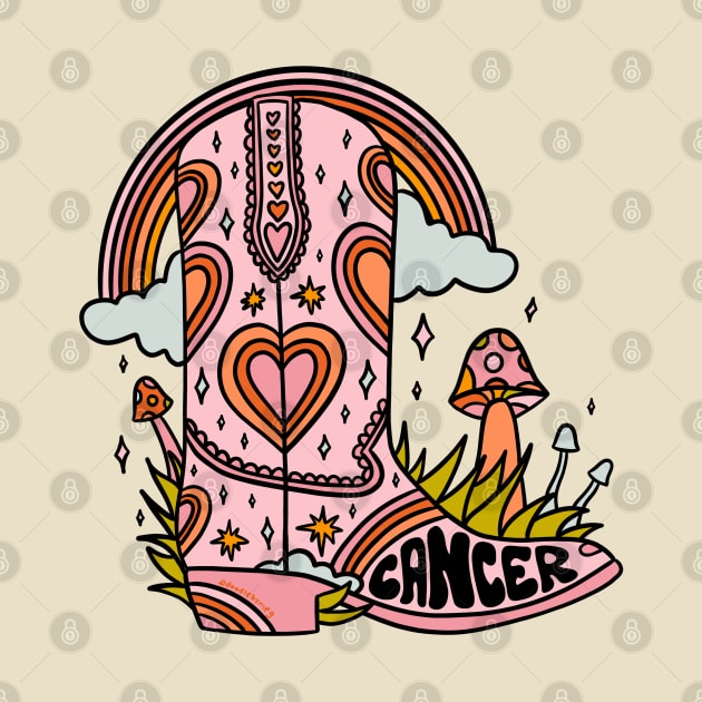 Cancer Cowboy Boot by Doodle by Meg