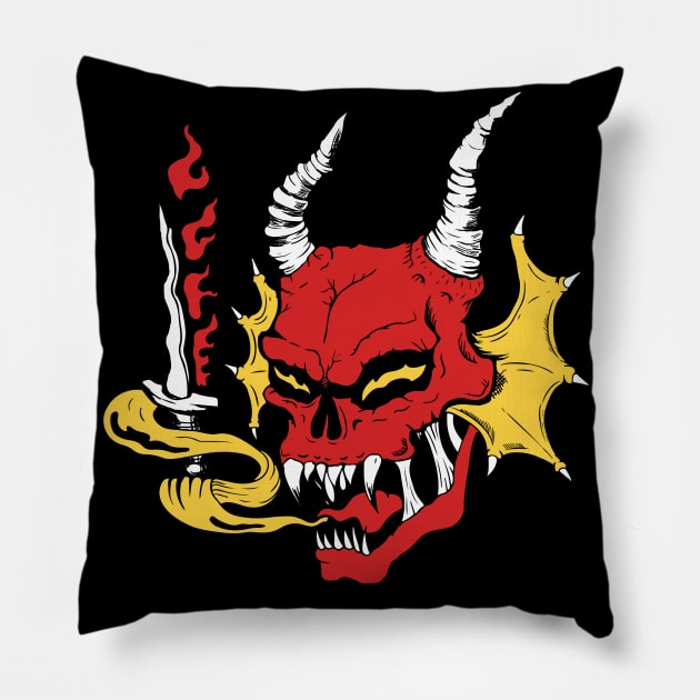 the devil hellfire Pillow by Giraroad