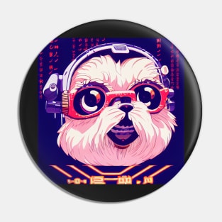 Cutest Shi tzu as anime retrowave Pin