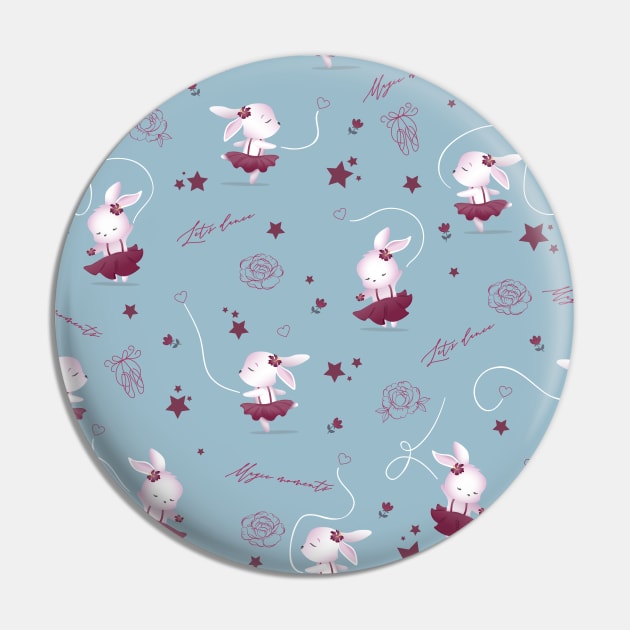 Magic moments with cute bunnies blue Pin by Arch4Design