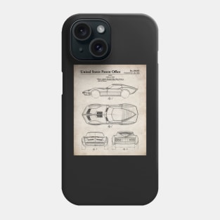 Corvette Patent - Vintage Corvette Art - Antique Phone Case