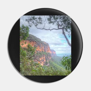 Mountains Cliff With Natural Frame Pin