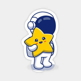 Astronaut Holding Cute Star Magnet