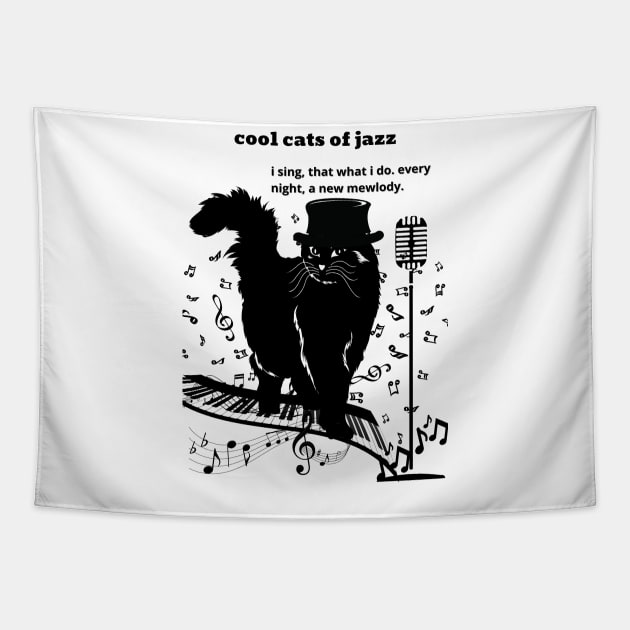 Cool Cats of Jazz Tapestry by Rattykins