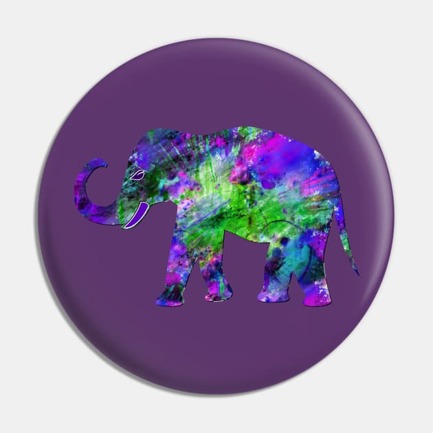 Purple Green Elephant Pin by letnothingstopyou