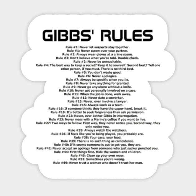 Printable Free Printable Gibbs Rules Neverover your partner