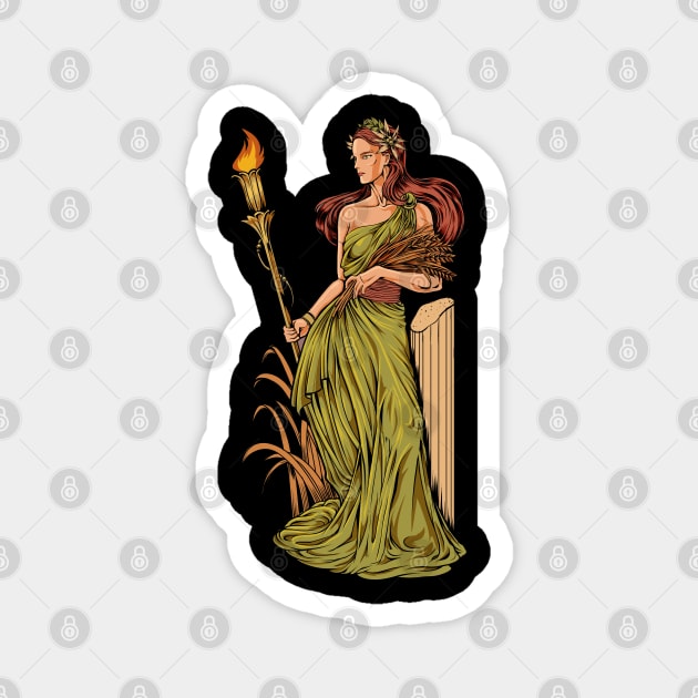 Goddess of Greek mythology - Ceres Demeter Magnet by Modern Medieval Design