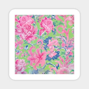 Soft pink and green traditional French toile de jouy Magnet