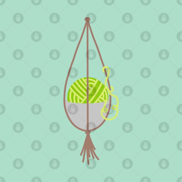 Hanging yarn ball plant by HELLOhappy