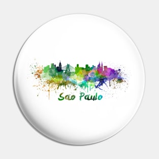 Sau Paulo skyline in watercolor Pin