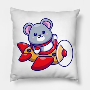 Cute baby mouse driving plane cartoon Pillow