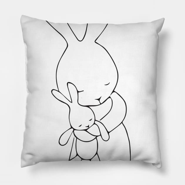 Bunny Luv! Pillow by amandachenlee