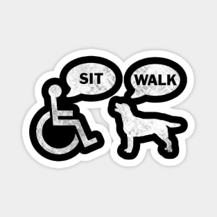 Funny Wheelchair Humor Dog Sit Walk Magnet