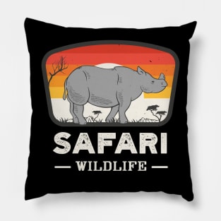 Safari Wildlife Rhinoceros Animal Lover Pillow