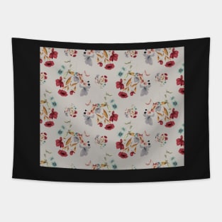 Tropical Flower Pattern Tapestry