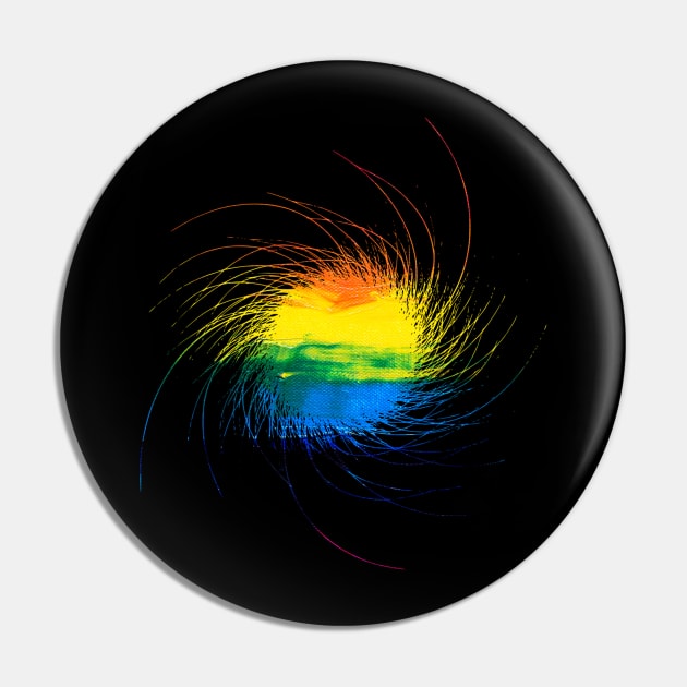 Abstract "Black Hole" Rainbow Design Pin by GrayLess