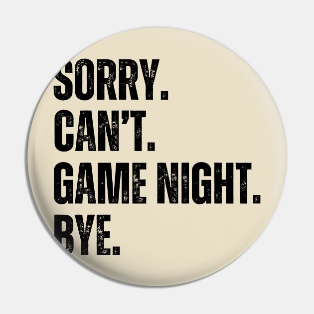 Game Night Pin by RefinedApparelLTD