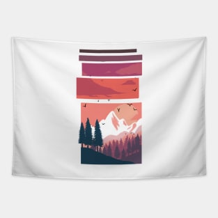 Mountain in winter Tapestry