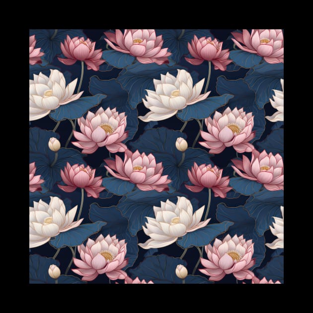 Serenity Blooms: Timeless Lotus Flower Pattern by star trek fanart and more