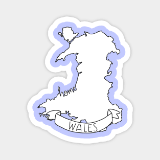 Wales Home Country Map Outline Magnet