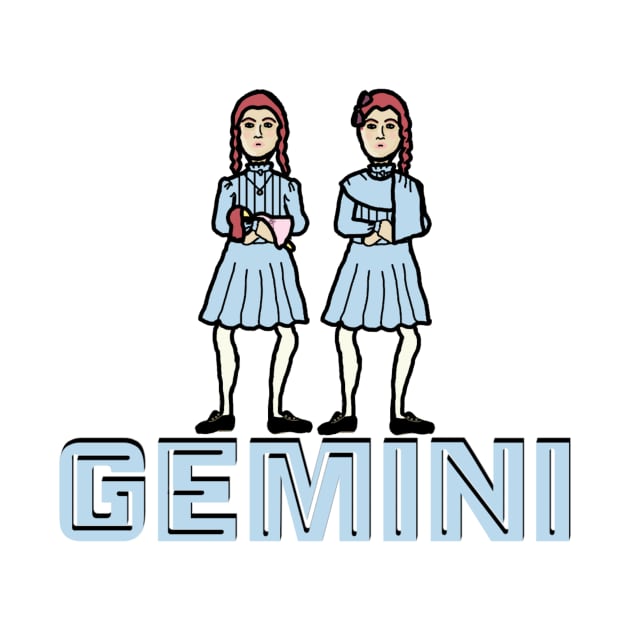 "Gemini" Shining Twins Zodiac Graphic by LochNestFarm