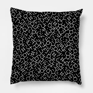 Street Art KH Geometric White Pillow