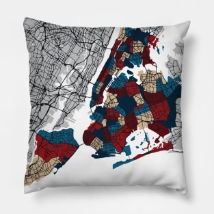 New York City Neighborhoods Map Pillow