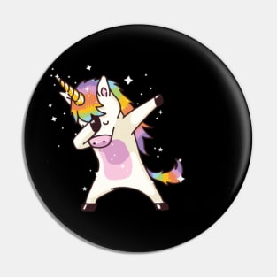 Dabbing unicorn funny shirt- Pin