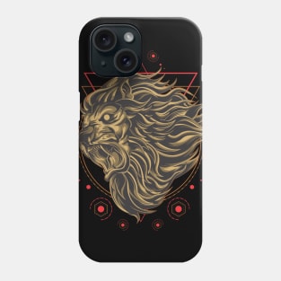 LION SACRED GEOMETRY Phone Case