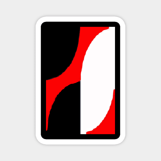 black and white red Magnet by Grazia