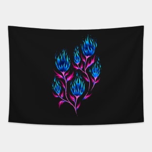 Fire Flower - Blue Pink Tapestry