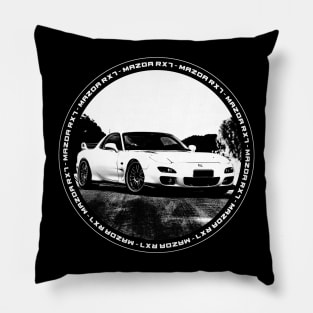 MAZDA RX-7 FD Black 'N White 4 (Black Version) Pillow