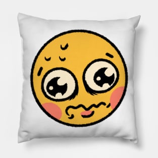 Nervous cursed emoji Pillow