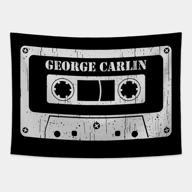 George Carlin - Vintage Cassette White Tapestry by FeelgoodShirt