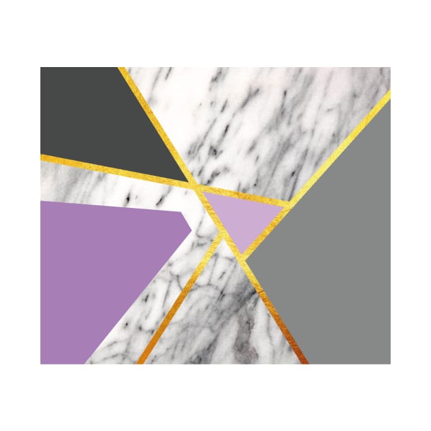 Geometric marble print, color blocking purple by ColorsHappiness