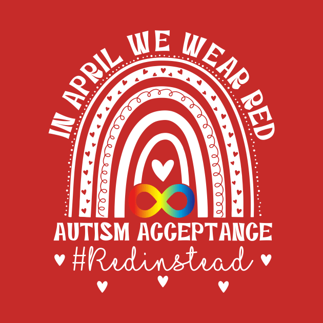 In April We Wear Red Autism Acceptance by Petra and Imata