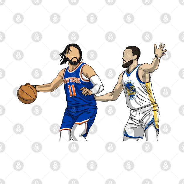 Jalen Brunson Vs Steph Curry by Luna Illustration