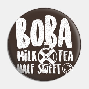 Boba Milk Tea, Half Sweet Pin