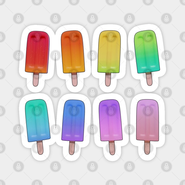 Rainbow Popsicles Magnet by leoleon