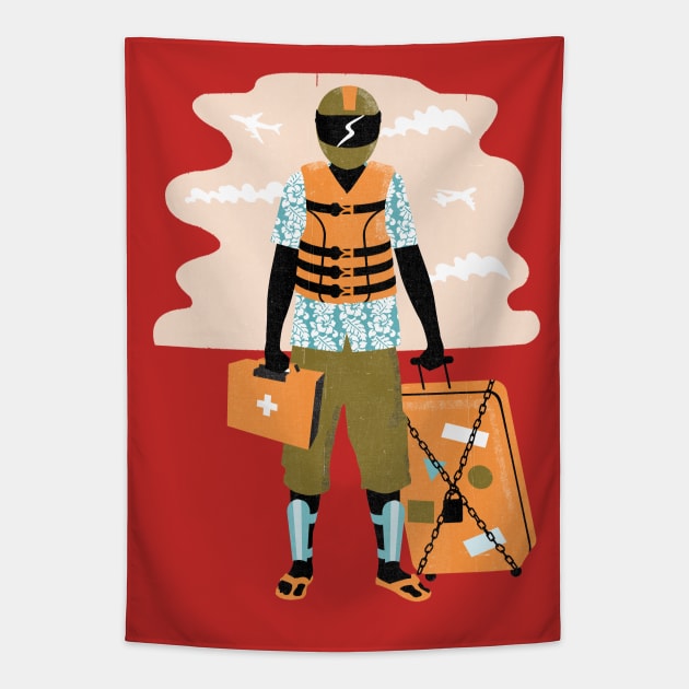 CSMA_travel insurance Tapestry by Neil Webb | Illustrator