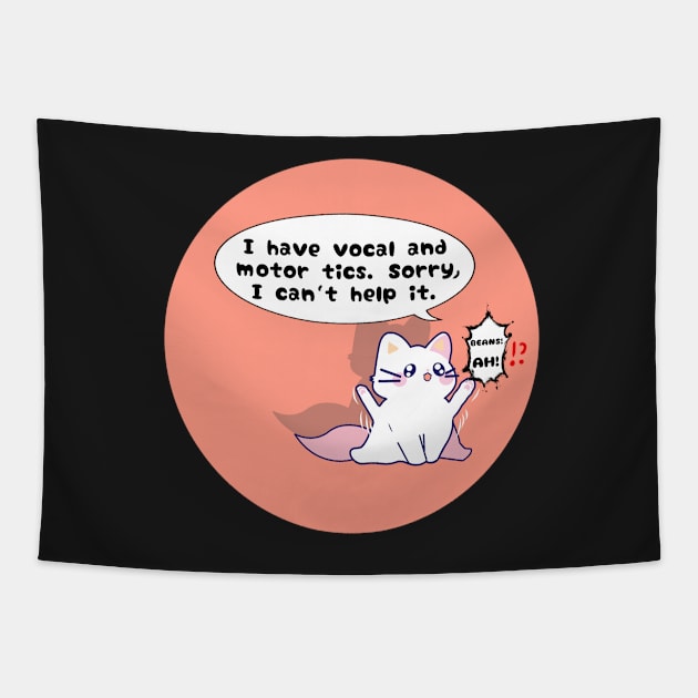 Tics disability awareness cute cat Tapestry by RavenRarities