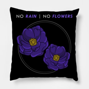 Flowers with blue Blossoms Pillow