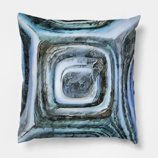 Blue, lavender, and gray abstract Pillow