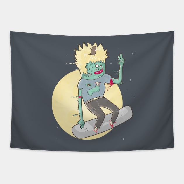 Zombie Skater Tapestry by tokebi