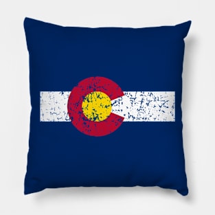 Vintage Colorful Colorado Flag Pillow