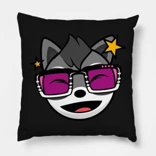 Excited Raccoon Rocky Pillow