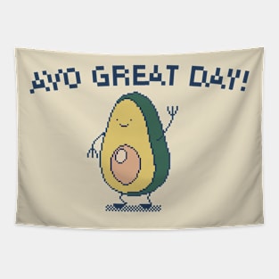 Avo Great Day! 8-Bit Pixel Art Avocado Tapestry